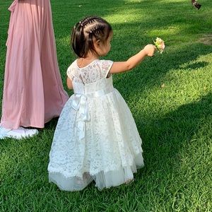 David’s Bridal Lace Flower Girl Dress